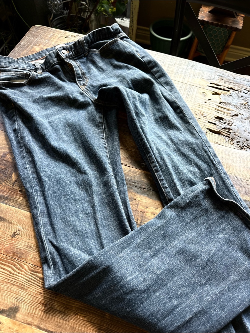 J. Crew Women's dark blue stretch Boot Cut Jeans size 33R